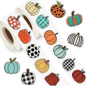 50 Preppy Pumpkin 1.5 inch Fall Stickers